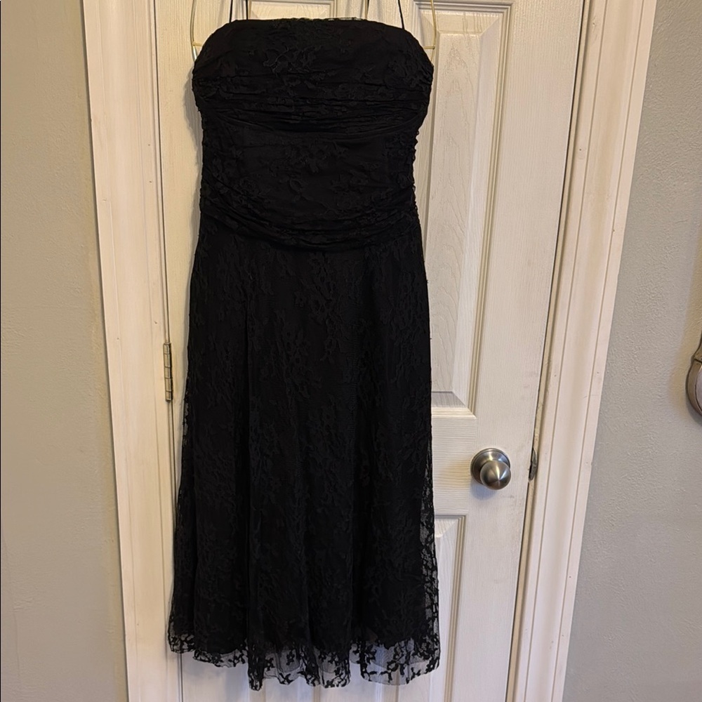 Jessica Howard Black Strapless A-line Dress